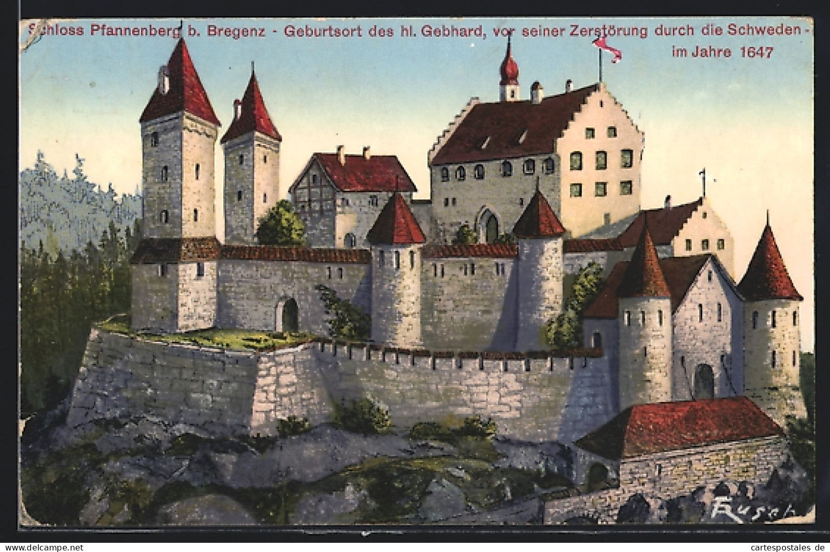 Künstler-AK Bregenz, Schloss Pfannenberg  - Other & Unclassified