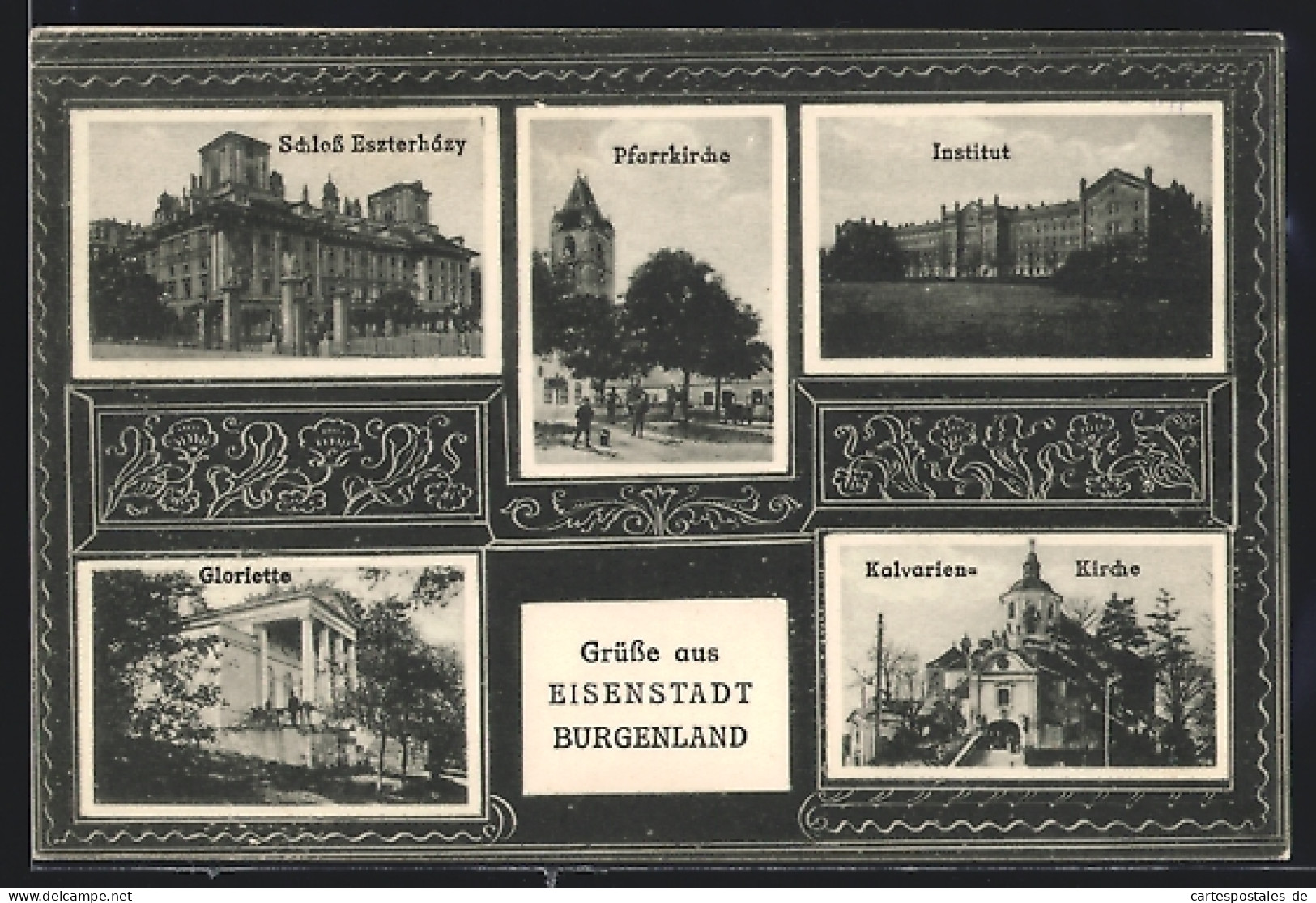 AK Eisenstadt, Schloss Eszterhazy, Gloriette, Pfarrkirche, Institut  - Altri & Non Classificati