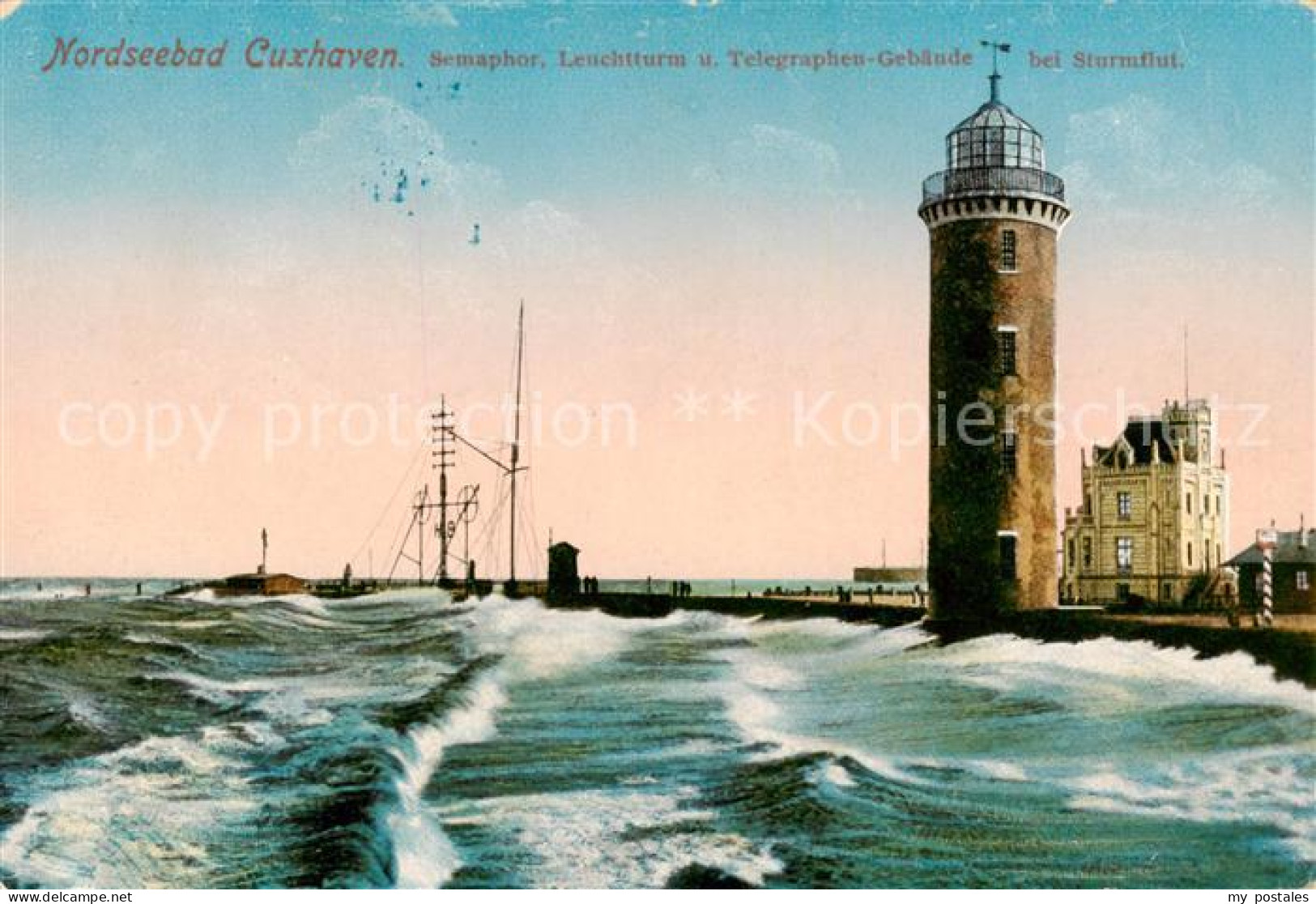 73795548 Cuxhaven Nordseebad Semaphor Leuchtturm Und Telegraphen Gebaeude Bei St - Cuxhaven