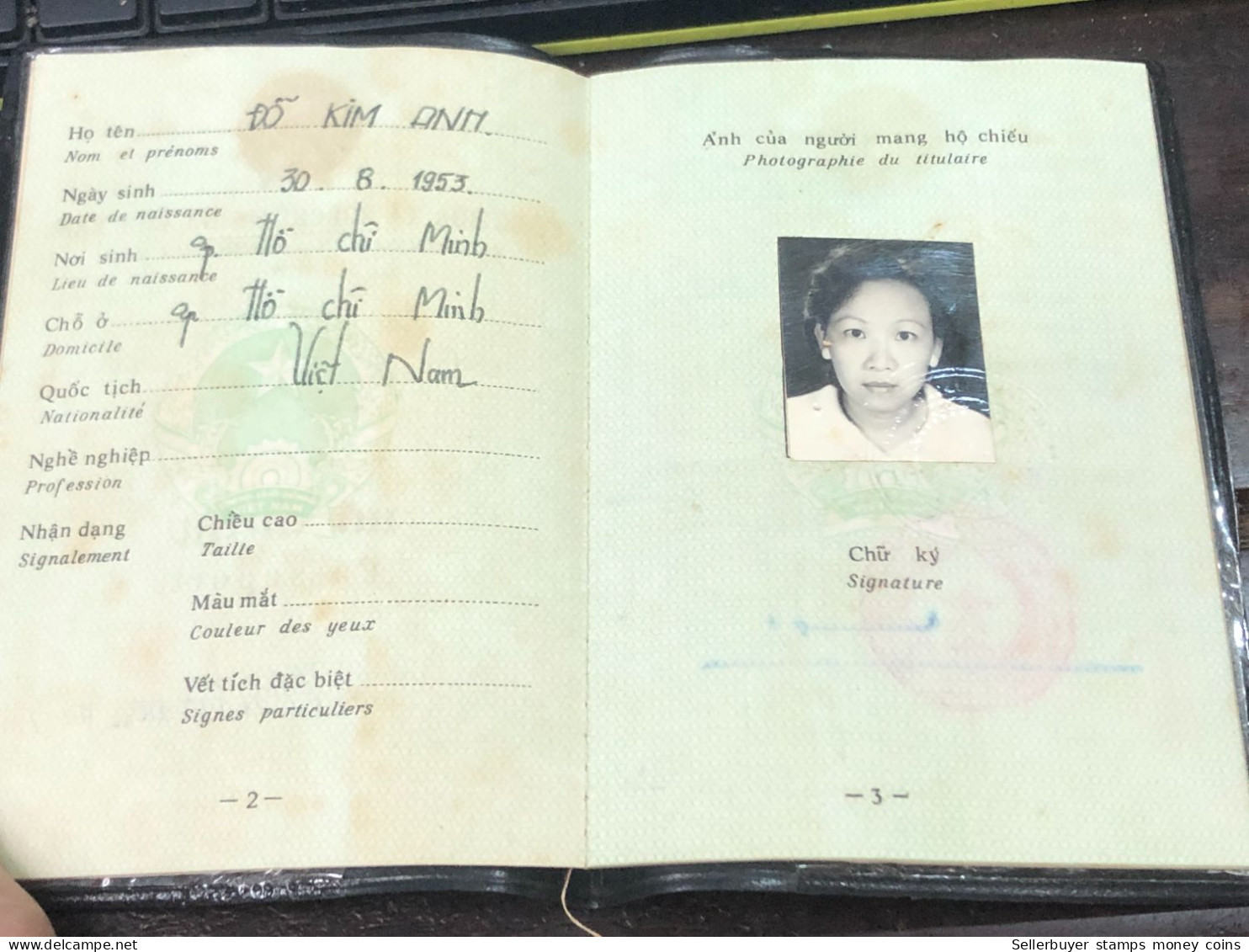VIET NAM -OLD-ID PASSPORT-name-DO KIM ANH-1995-1pcs Book - Verzamelingen