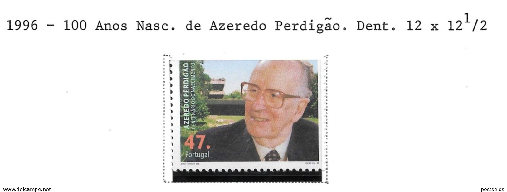 Azeredo Perdigão 100 Anos Nascimento - Unused Stamps