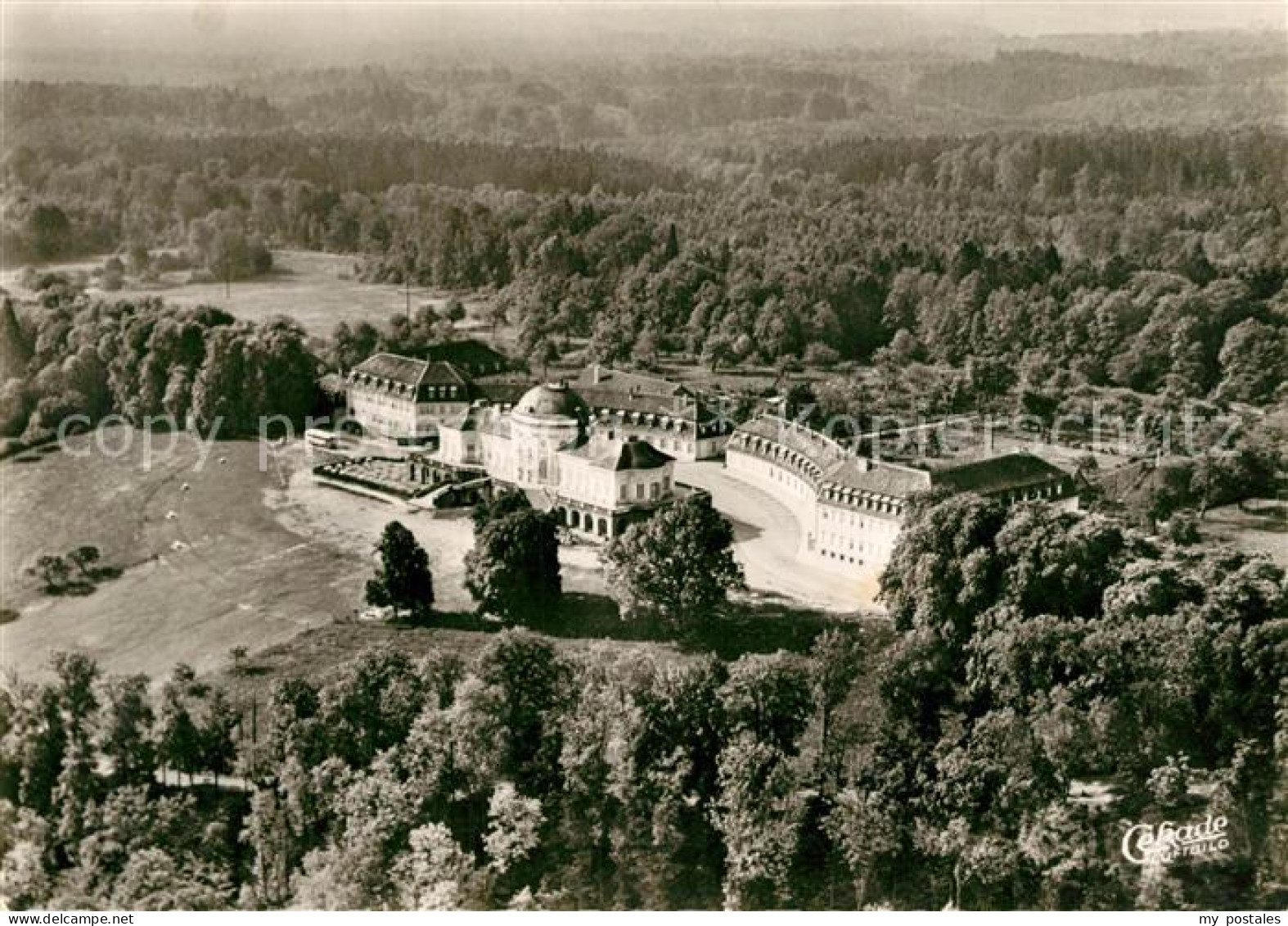 73283728 Stuttgart Fliegeraufnahme Schwerbeschaedigtenheim Schloss-Solitude Stut - Stuttgart