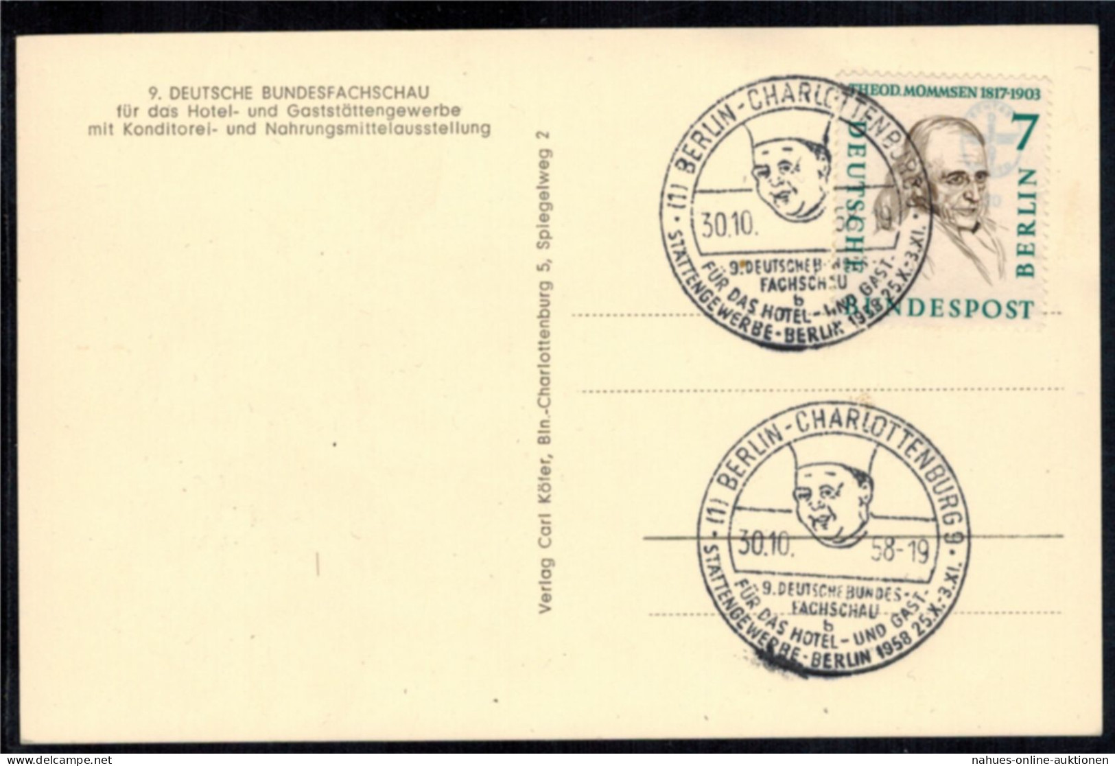 Ansichtskarte Berlin Bier 9. Fachschau Für Hotel -u Gaststättengewerbe Selt. SST - Covers & Documents