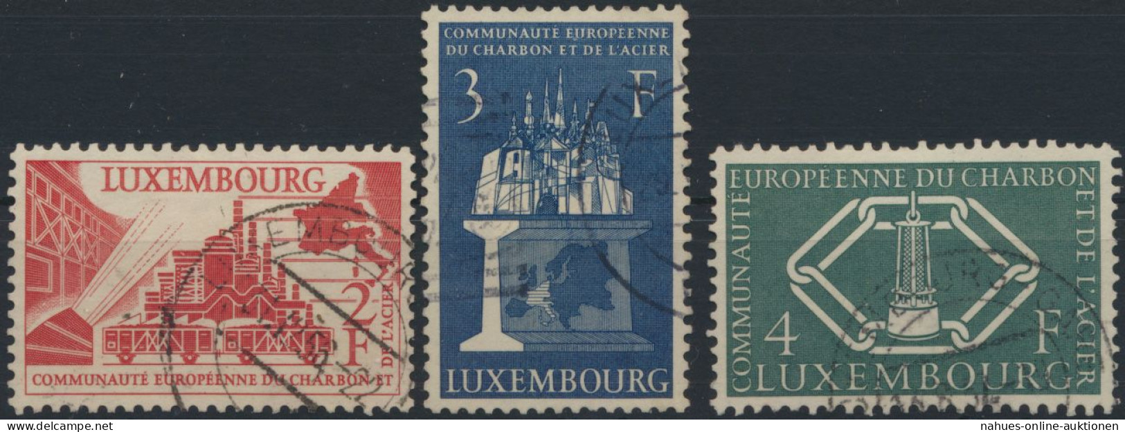 Luxemburg 552-554 Vier Jahre Montanunion Gestempelt 1956 - Briefe U. Dokumente