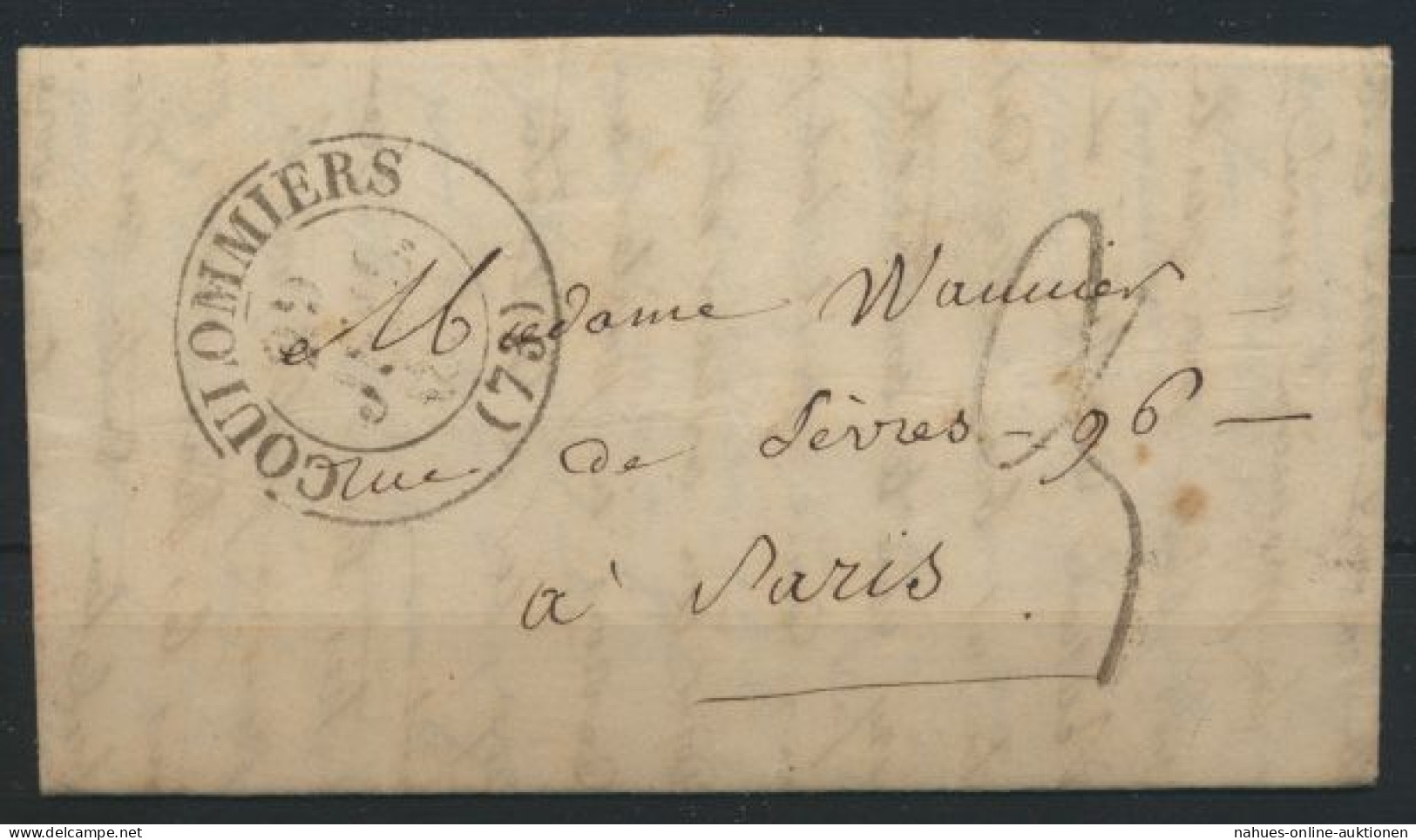 France Frankreich Brief Coulommiers Nach Paris Roter Ankunftstempel - Lettres & Documents