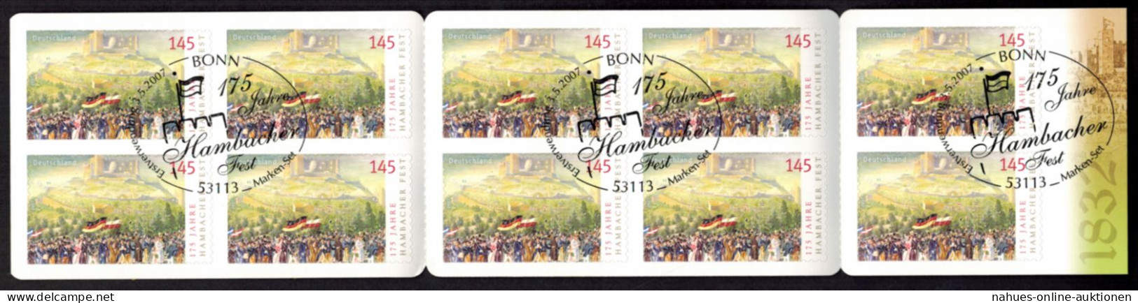 Bundesrepublik Markenheftchen 68a 175 Jahre Hambacher Fest 2007 Ersttagsstempel - Andere & Zonder Classificatie