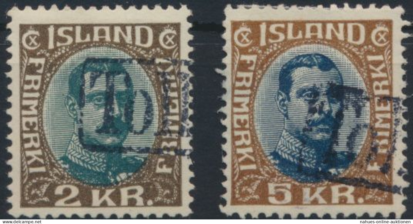 Island 97-98 König Christian X. Mit Stempel Tollur - Storia Postale