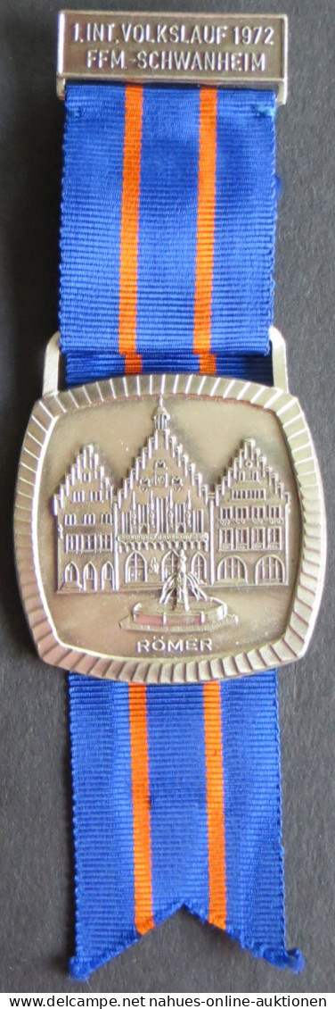 Münze Sport Medaille Laufen 1. Int. Volkslauf 1972 Frankfurt Schwanheim Römer - Commemorative