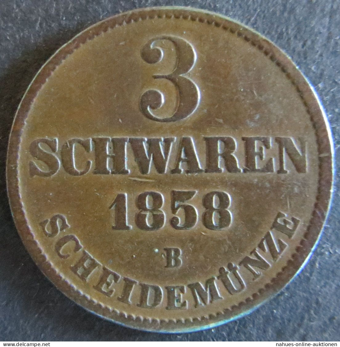 Münze Oldenburg 32 - 3 Schwaren Scheidemünze 1858 Ss-vz - Autres & Non Classés