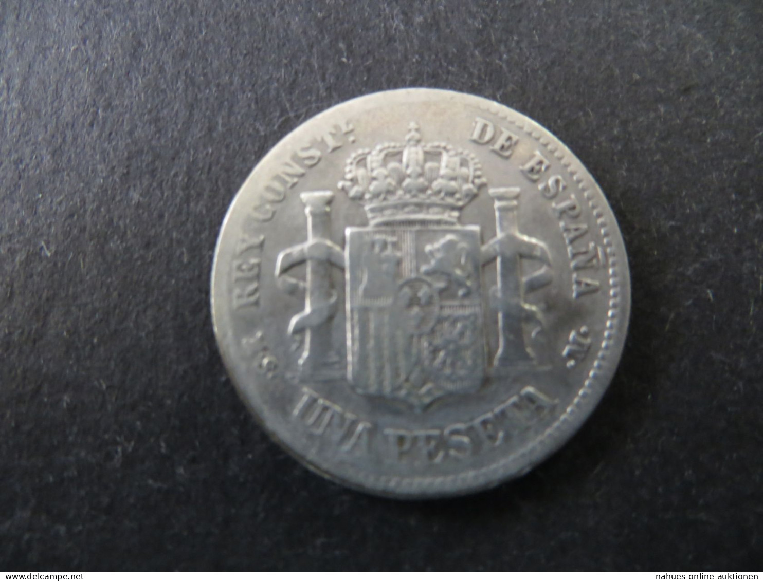 Münze Spanien Alfonso XII 1 Peseta 1885 Silber Ss Schön: 164 - Sonstige & Ohne Zuordnung