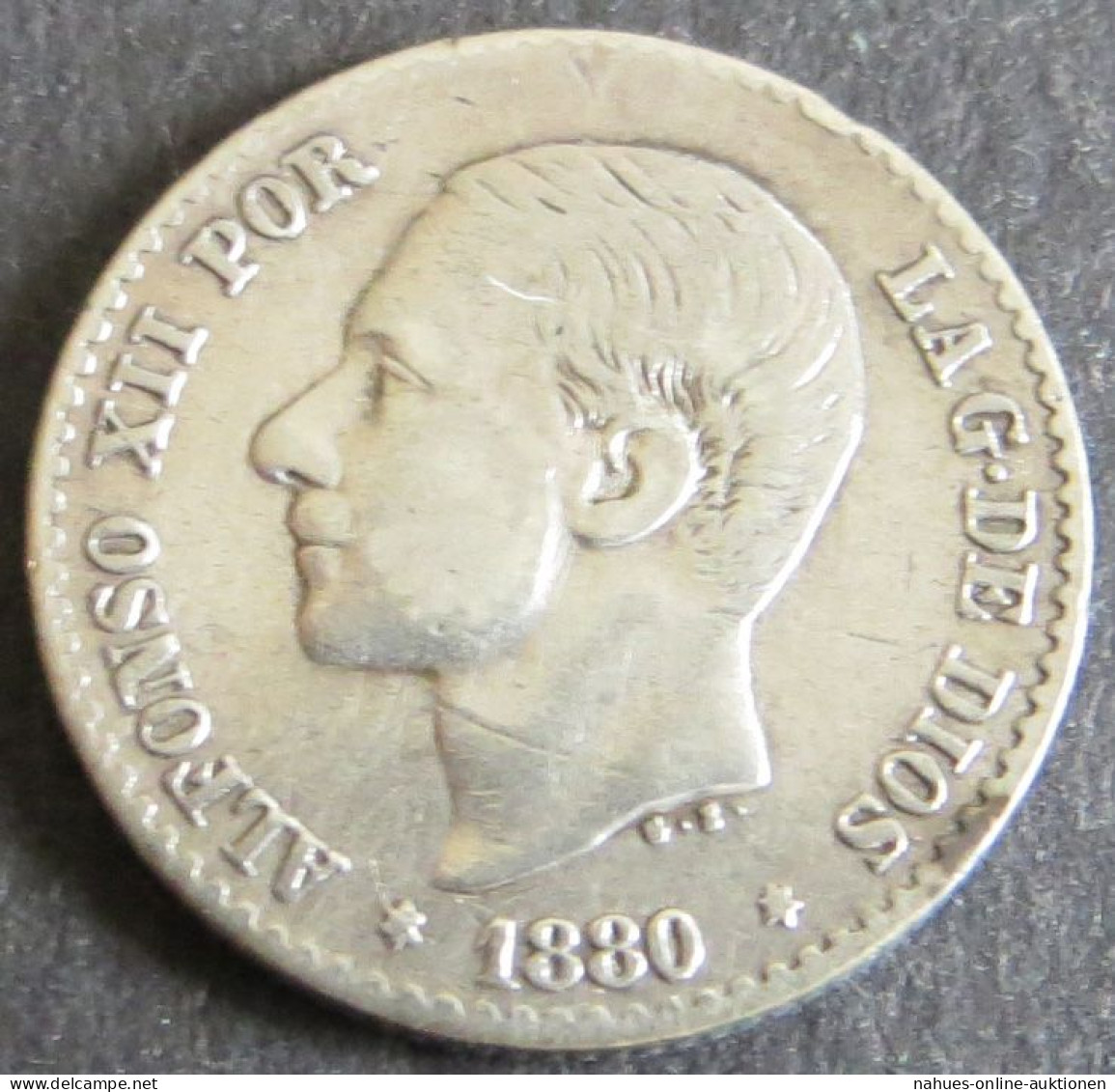 Münze Spanien Alfonso XII 50 Centimos 1880 Vzgl. Schön: 163 - Autres & Non Classés