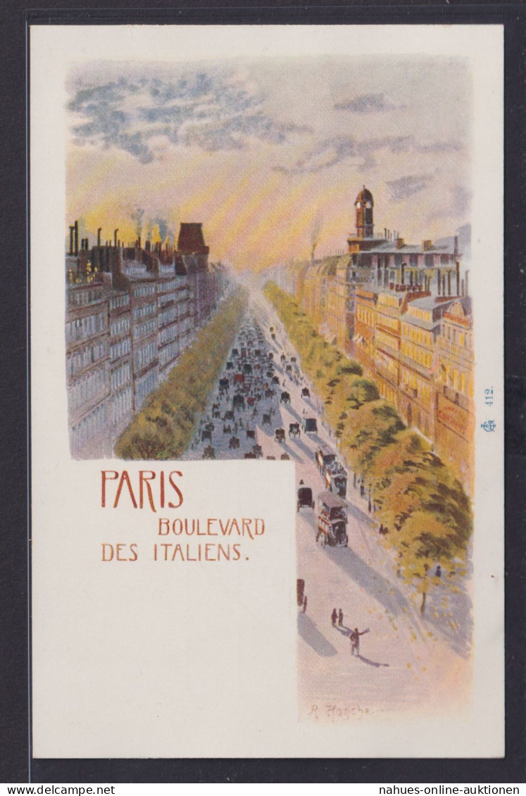 Ansichtskarte Künstlerkarte Sign. Paris Boulevard Des Italiens Prachtstrasse - Sonstige & Ohne Zuordnung
