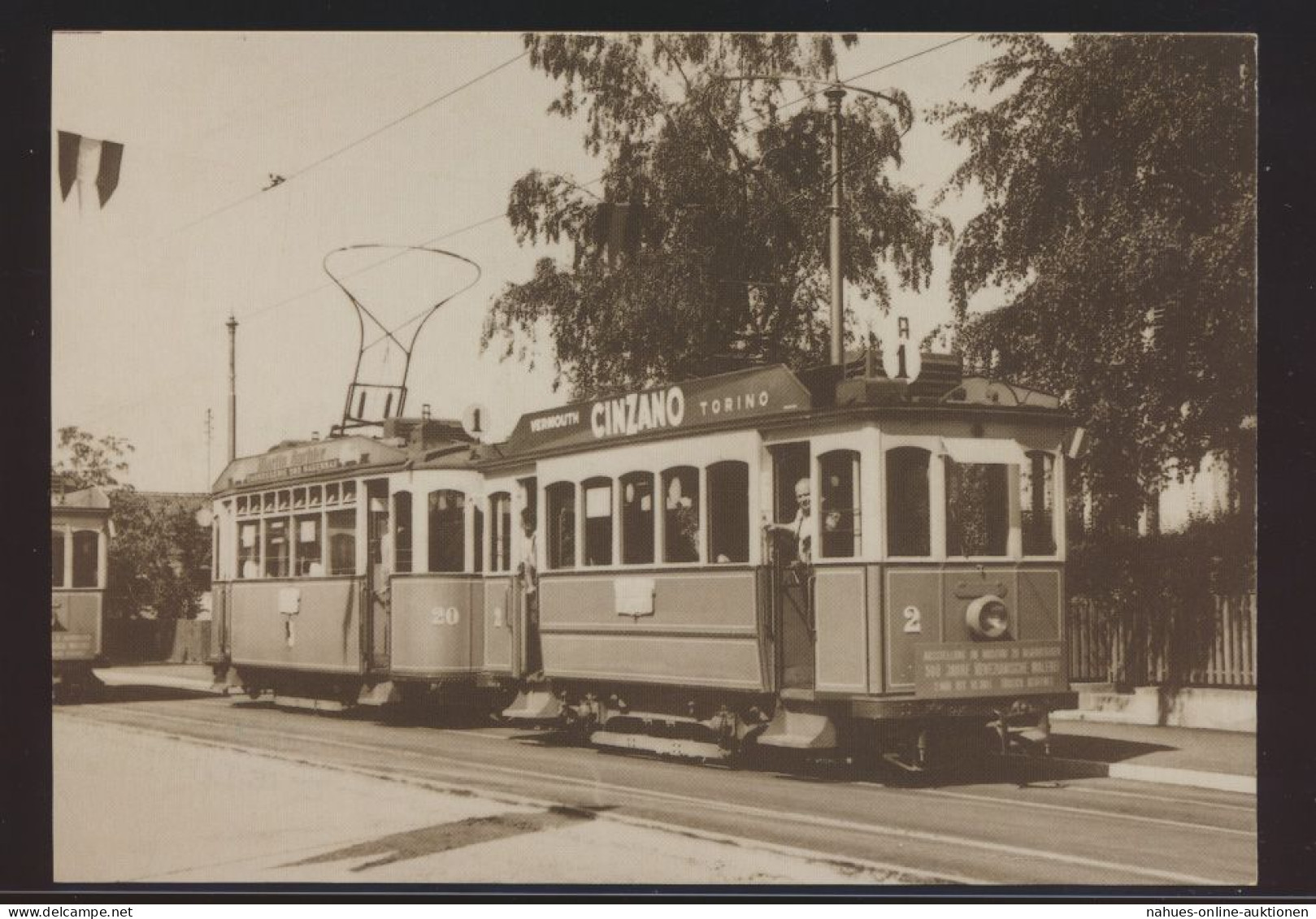 Eisenbahn Ansichtskarte Motorwagen 2 + 20 Nr. 1 Ce 2-2 1 Und 2 Reklame Cincano - Autres & Non Classés