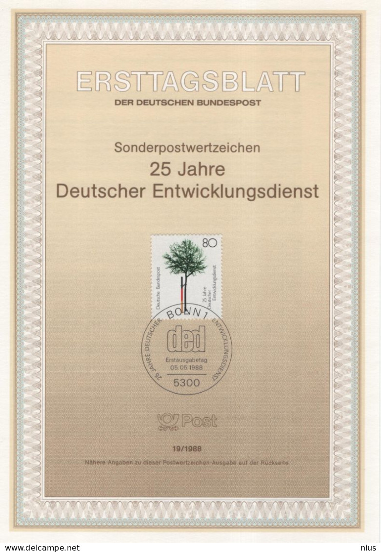 Germany Deutschland 1988-19 25 Jahre Deutscher Entwicklungsdienst (DED), Baum Tree, Development Service, Bonn - 1981-1990