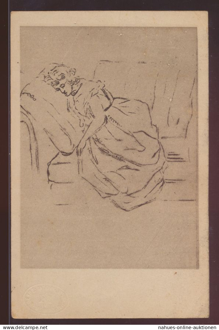 Ansichtskarte Künstler Zeichnung Von Goethe Christiane Vulplus Schalfend - Ohne Zuordnung