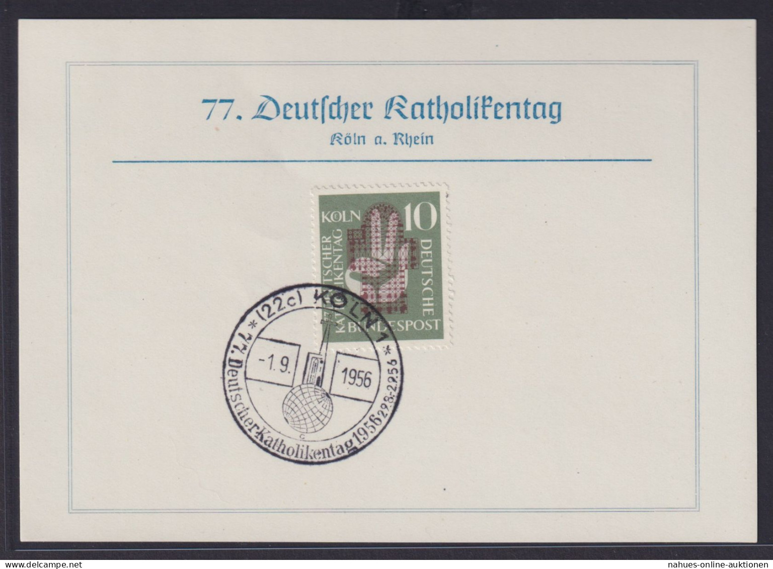 Bund Katholikentag Religion Glaube Sonderkarte Köln 1.9.1956 - Storia Postale