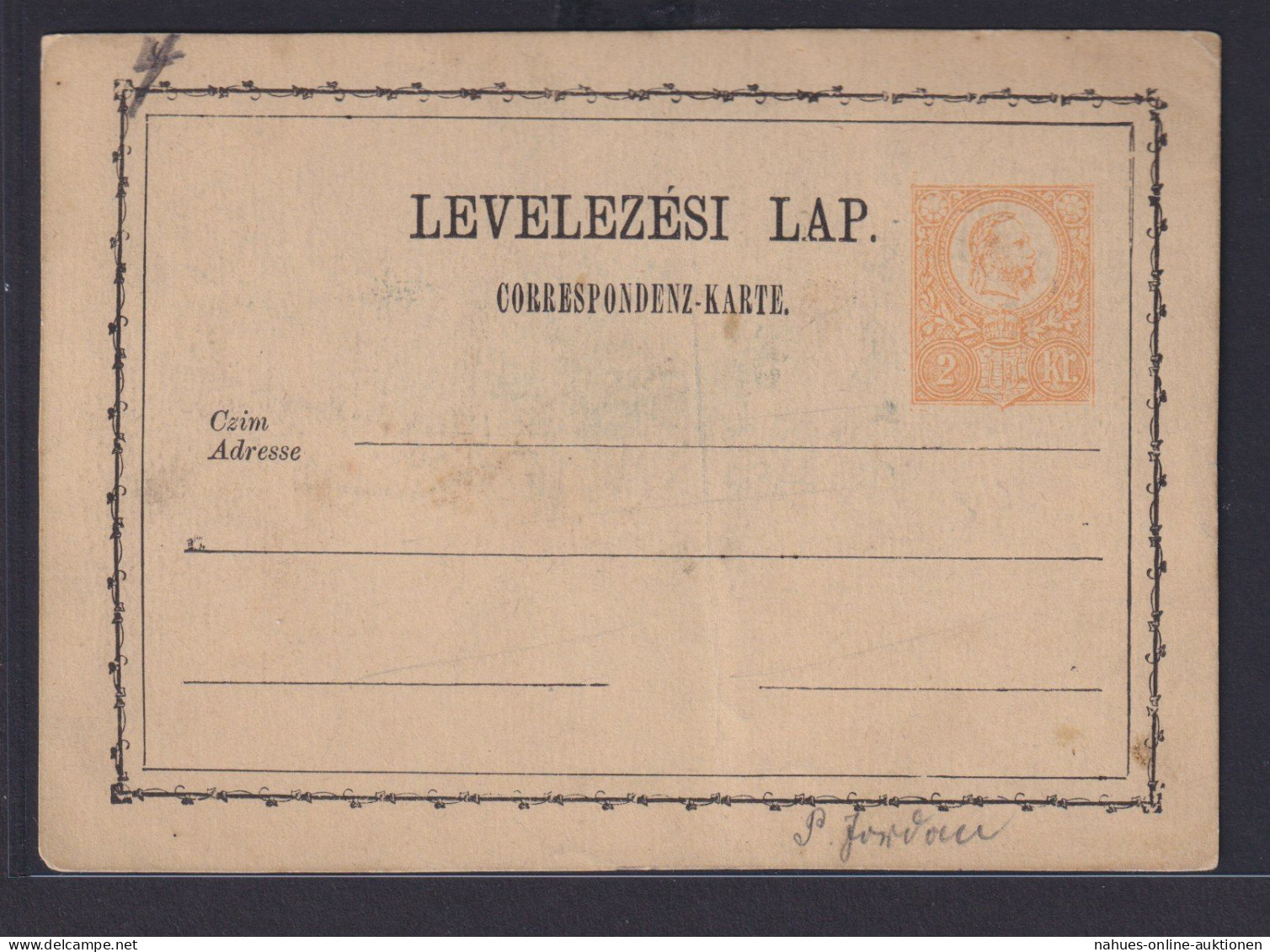 Ungarn Ganzsache GSK König Franz Josef 2 Kreuzer - Lettres & Documents