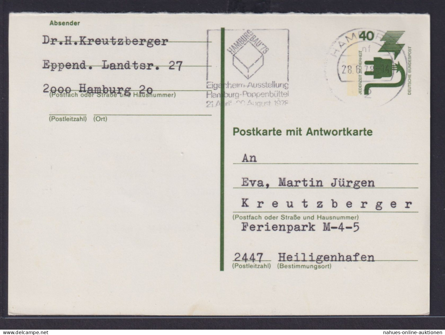 Bund Ganzsache Unfallverhütung + ZuF Industrie & T. P 119 Frage Hamburg Nach - Cartes Postales - Oblitérées