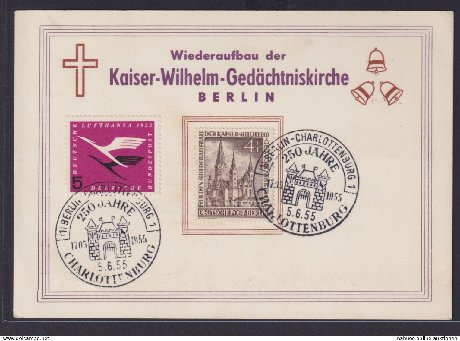 Bund Berlin Kaiser Wilhelm Gedächtniskirche Wiederaufbau 2 Schöne Sonderstempel - Cartas & Documentos