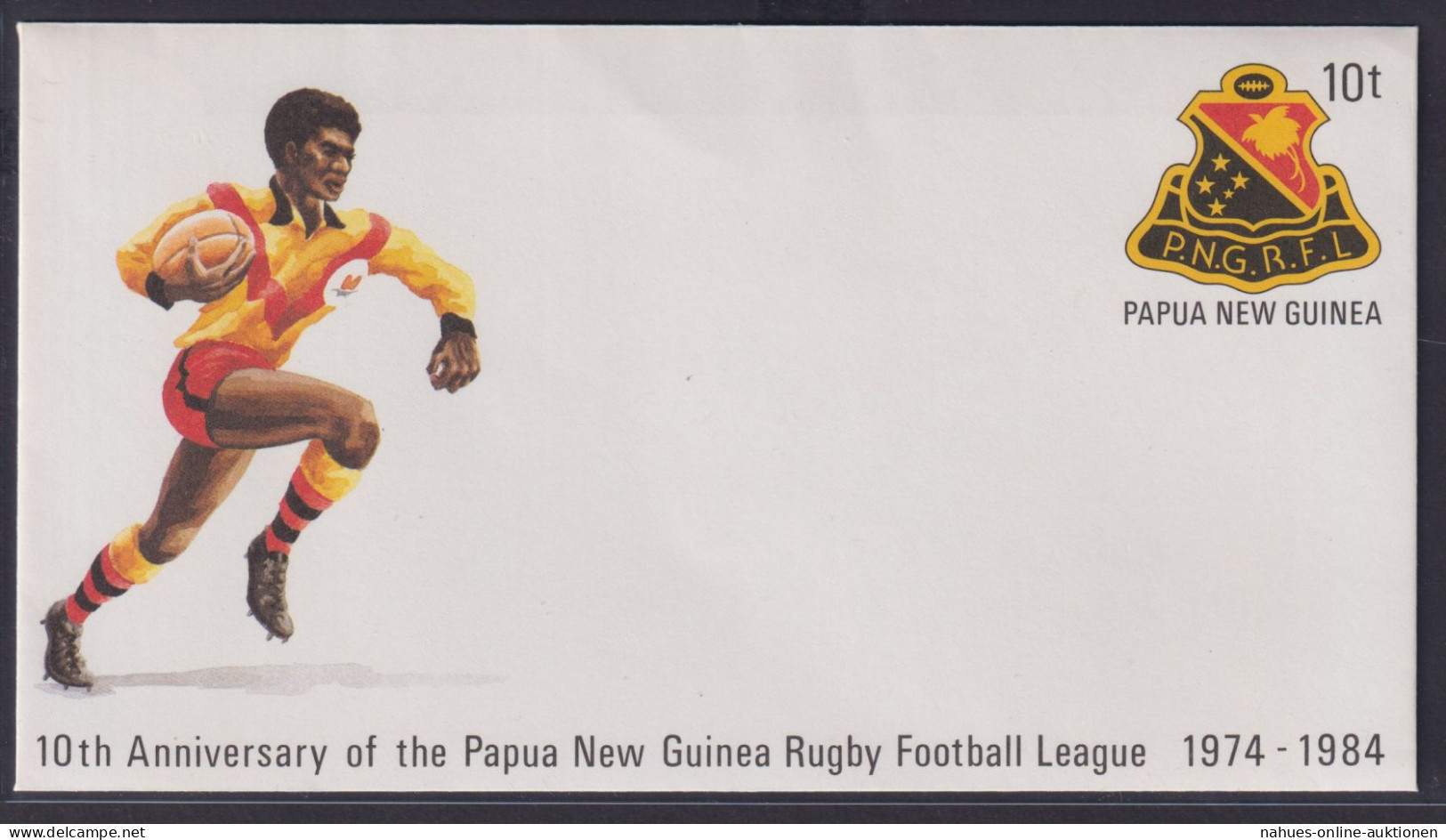 Papua Neuguinea New Guinea Ganzsache Sport Rugby Fußball Postal Stationery Foot - Sonstige & Ohne Zuordnung
