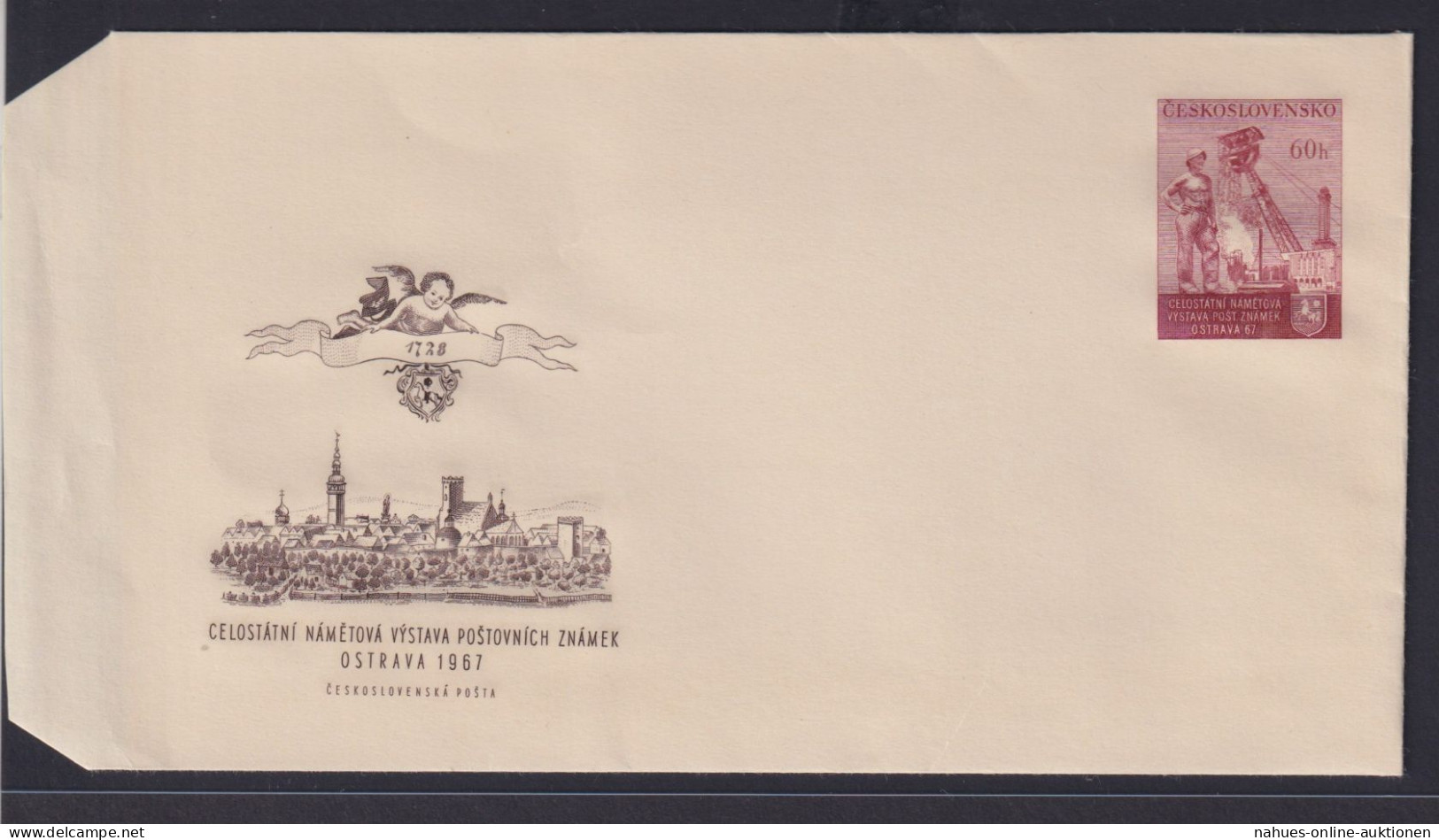 Tschechoslowakei Ganzsache 60h Ostrava Philatelie Motiv Ausstellung 1967 - Lettres & Documents