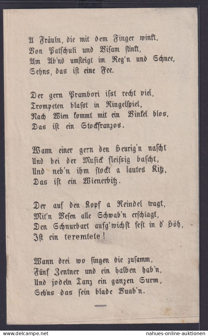 Antiquitäten Kunst Kunstdrucke Lithographie Musik Lied Von Carl Reder Klappblatt - Historical Documents