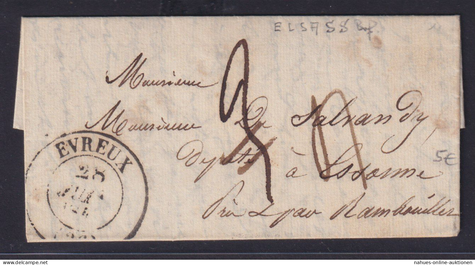 Frankreich Brief Evreux Kompletter Kleiner 4-seitiger Faltbrief 28.6.1841 - Lettres & Documents