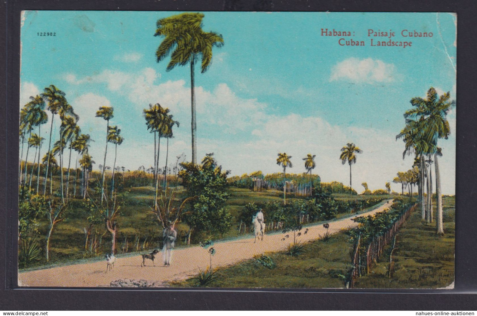 Ansichtskarte Künstlerkarte Landschafr Havanna Habana Cuba Nach Berlin - Other & Unclassified