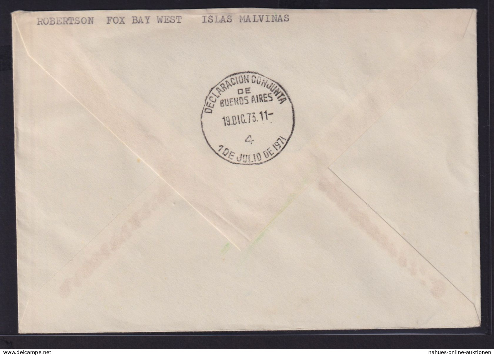 Flugpost Falklandinseln Brief Port Stanley Nach Montevideo Uruguay Mit Viol. K2 - Falklandinseln