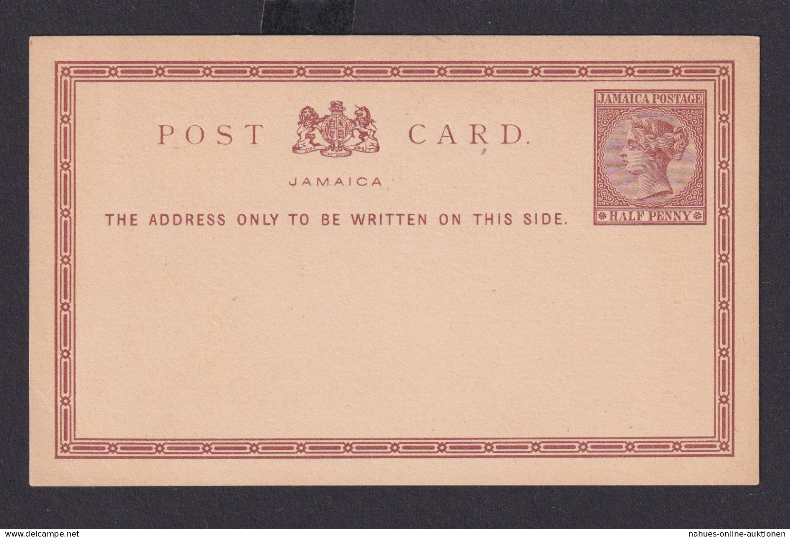 Briefmarken Jamaika Ganzsache Queen Victoria Postcard 1/2p Braun - Jamaique (1962-...)