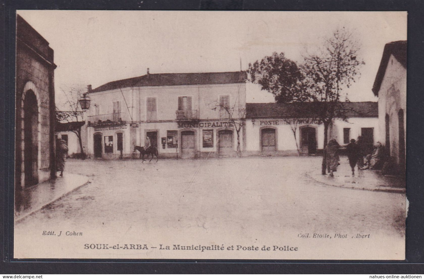 Ansichtskarte Souk El Arba Polizeistation Ortsstrasse Strassengabelung Marokko - Sin Clasificación