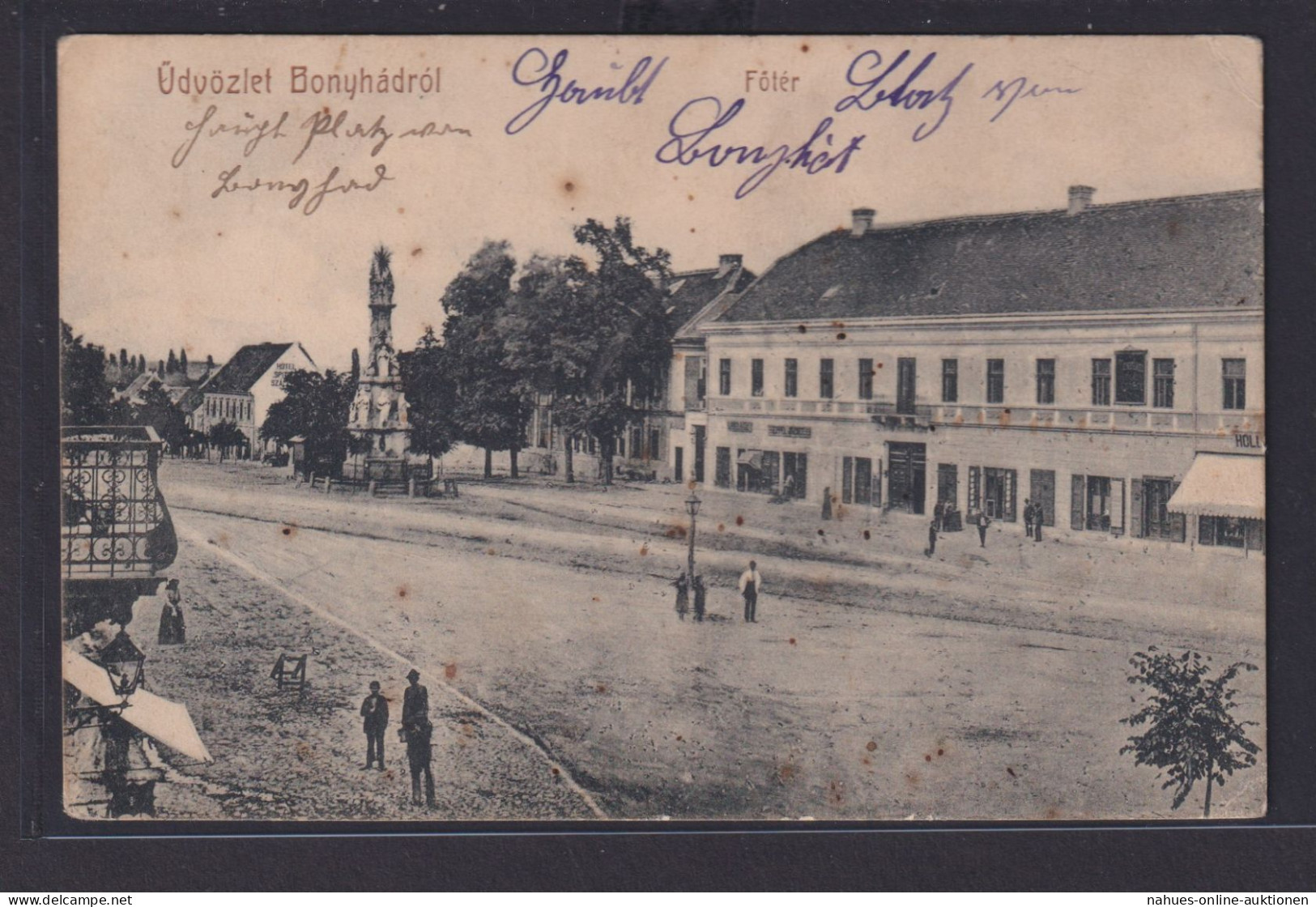 Ansichtskarte Bonyhad Ungarn Hauptplatz Denkmal - Hongrie