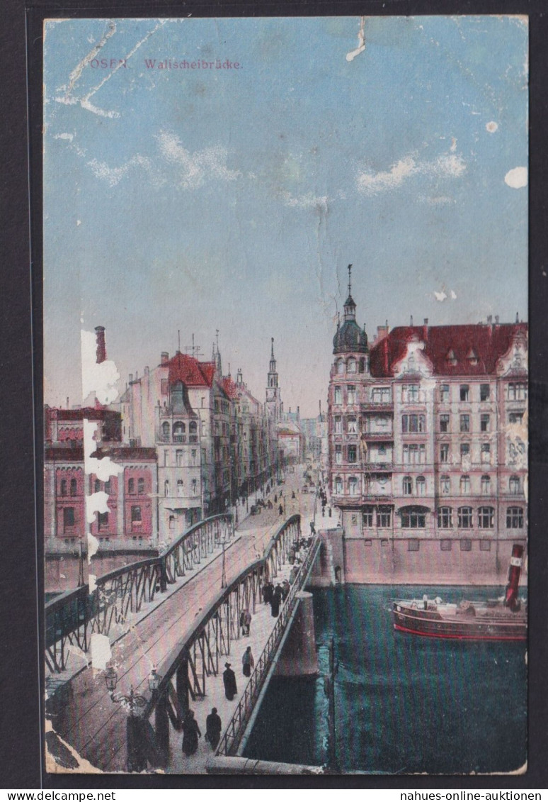 Ansichtskarte Künstlerkarte Posen Walischeibrücke Preussen Warthe Fluss Polen - Westpreussen