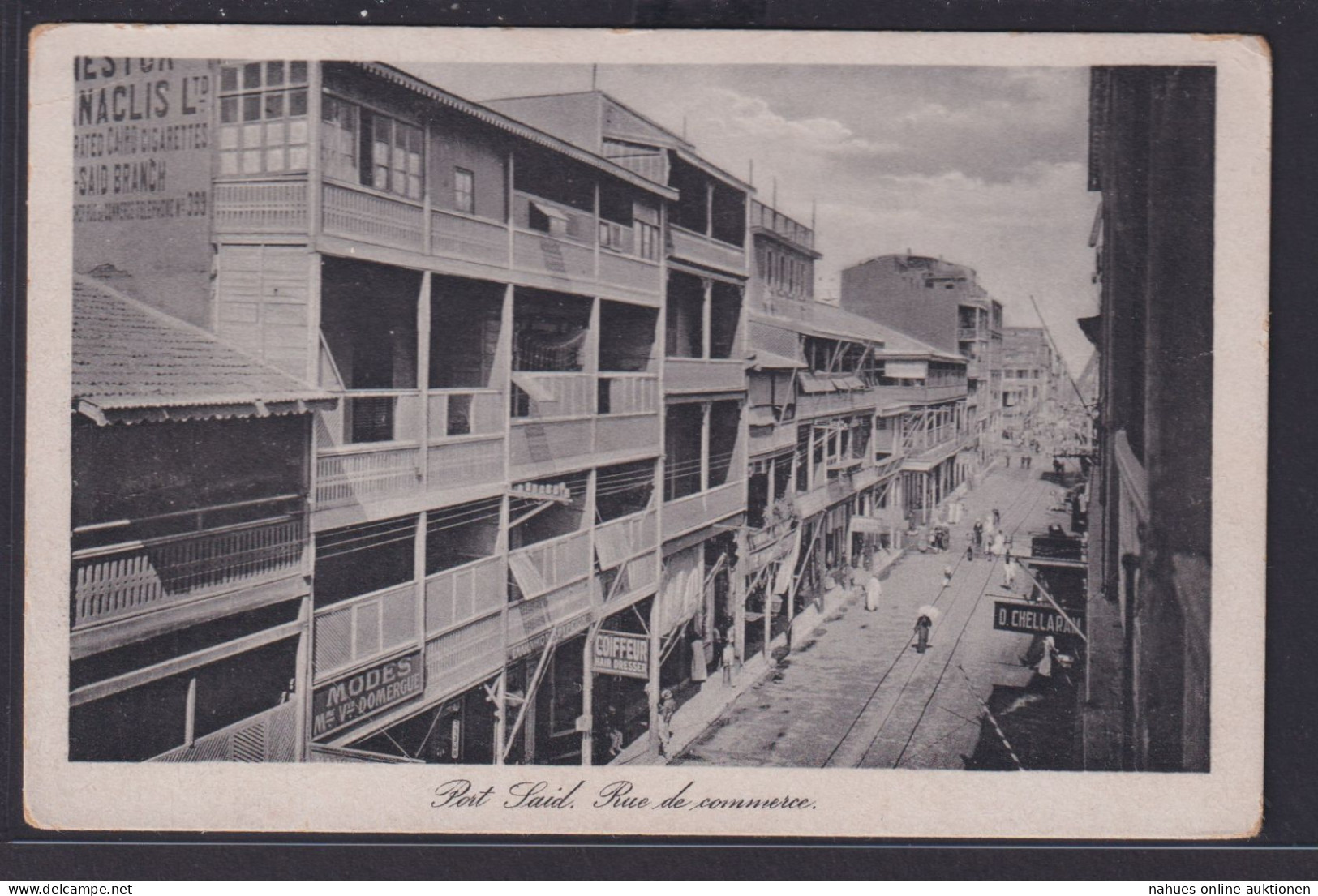 Ansichtskarte Port Said Ägypten Rue De Commerce Strassenansicht Geschäfte - Zonder Classificatie