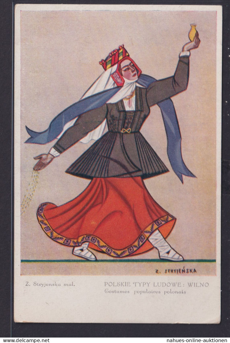 Polen Ansichtskarte Künstlerkarte Sign. Z.Stryjenska Polnische Tänzerin - Unclassified
