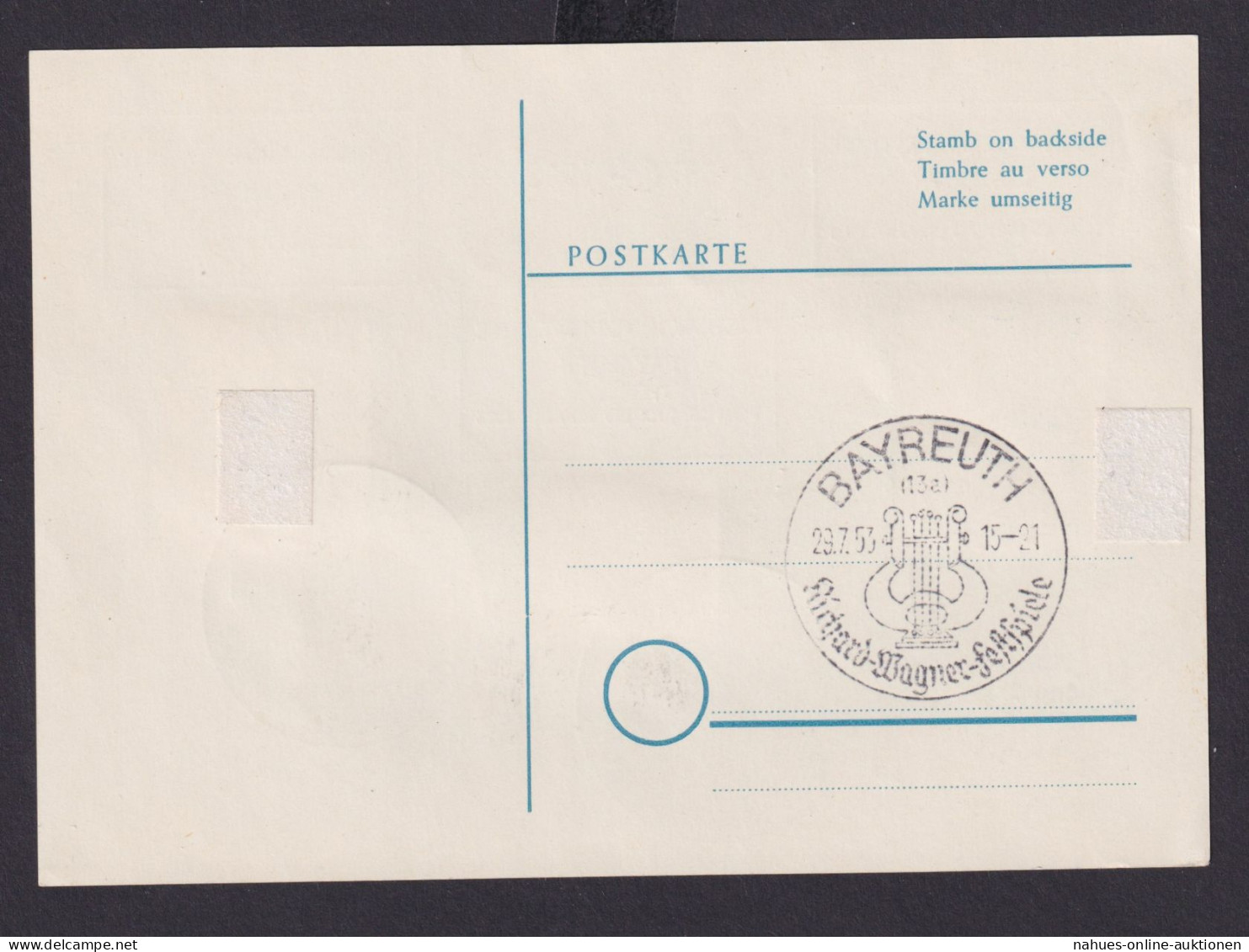 Berlin Bund Attr. Sonderkarte Musik Theater Richard Wagner Festspiele Bayreuth - Storia Postale