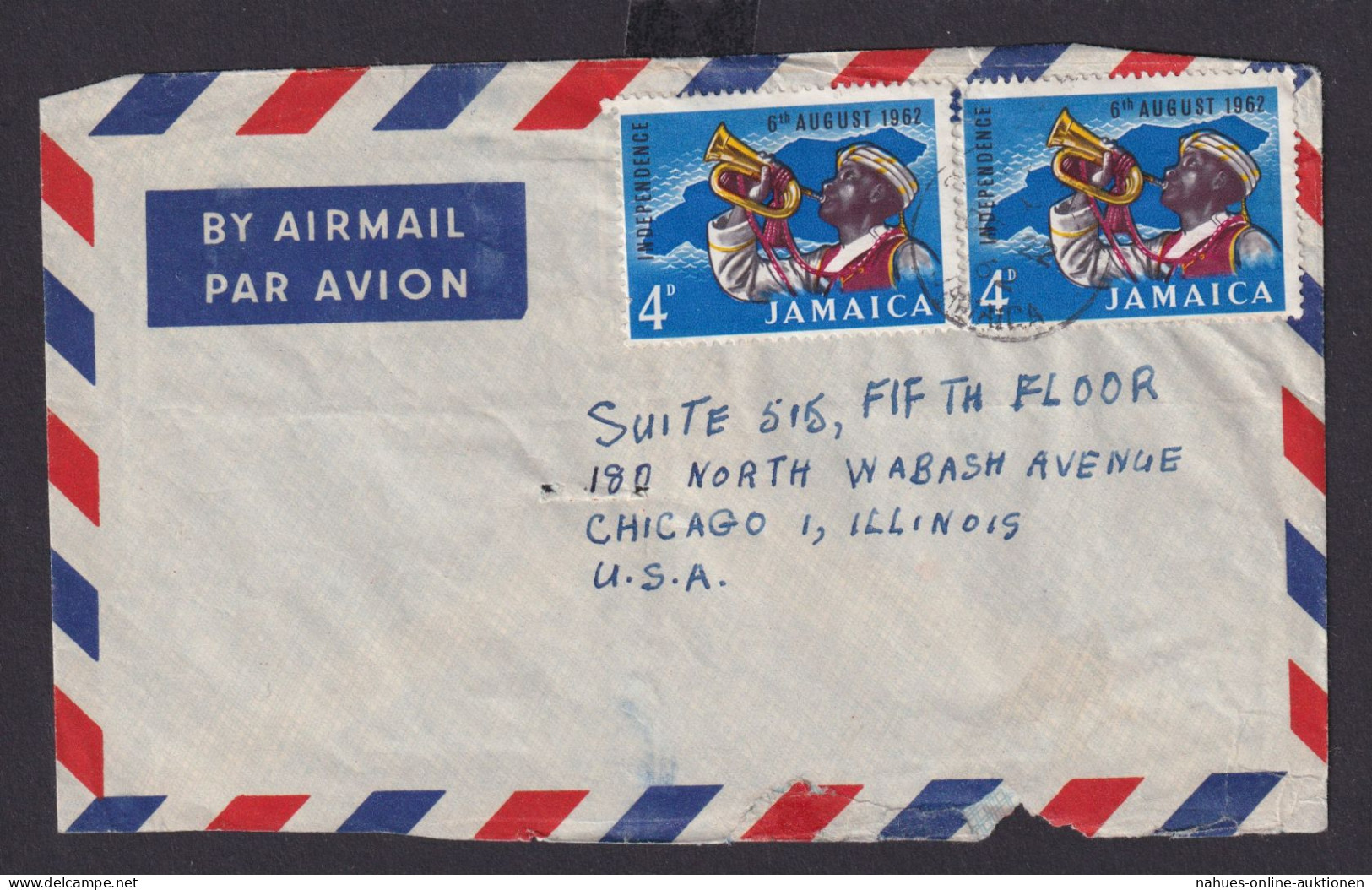 Jamaika Brief MEF Destination Nach Chicago USA 1962 - Jamaica (1962-...)