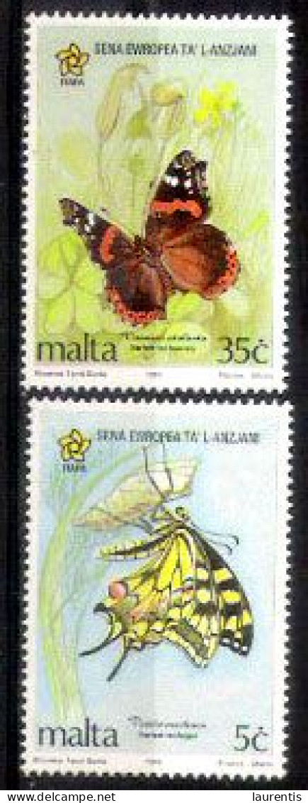 783  Butterflies - Papillons - Malta Yv 893-94 MNH - 1,50 (6) - Vlinders