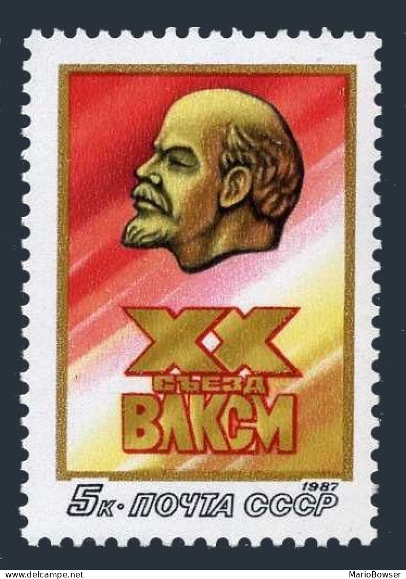 Russia 5538-5539,MNH.Michel 5690,Bl.190. KOMSOMOL 20th Congress,1987. - Ungebraucht