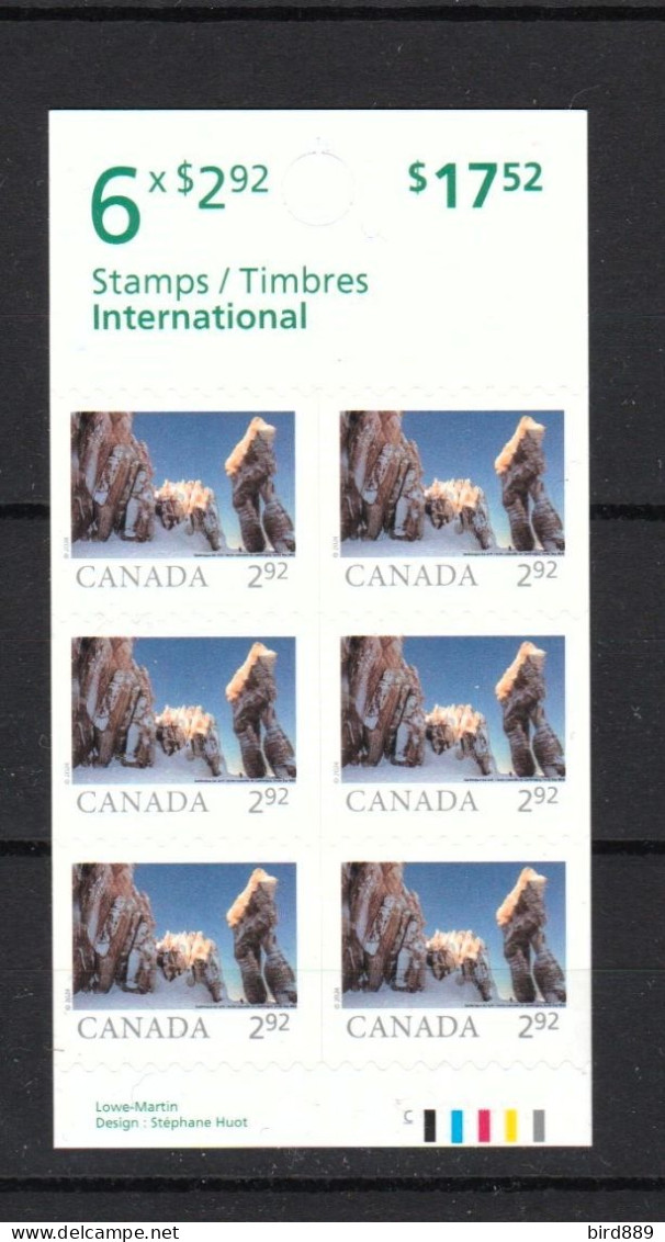 2024 Canada From Far And Wide Scenic Photography Qarlinngua Sea Arch, Arctic Bay Full Booklet Of 6 MNH - Libretti Completi