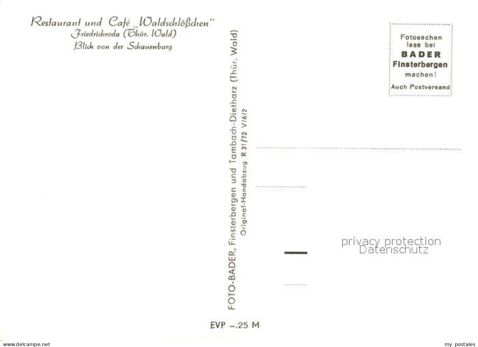 73281174 Friedrichsroda Restaurant Cafe Waldschloesschen Blick Von Der Schauenbu - Gotha