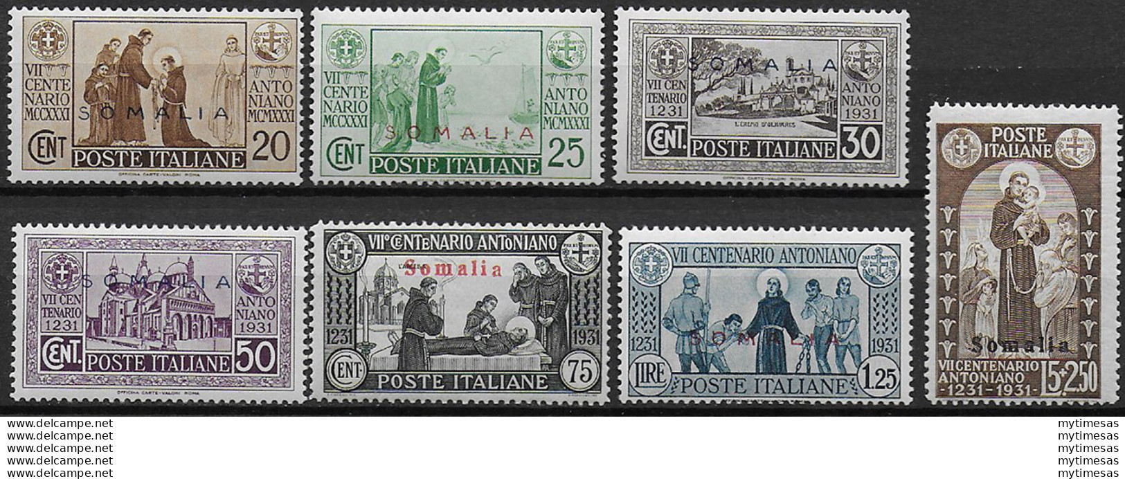 1931 Somalia S. Antonio 7v. MNH Sassone N. 158/64 - Other & Unclassified