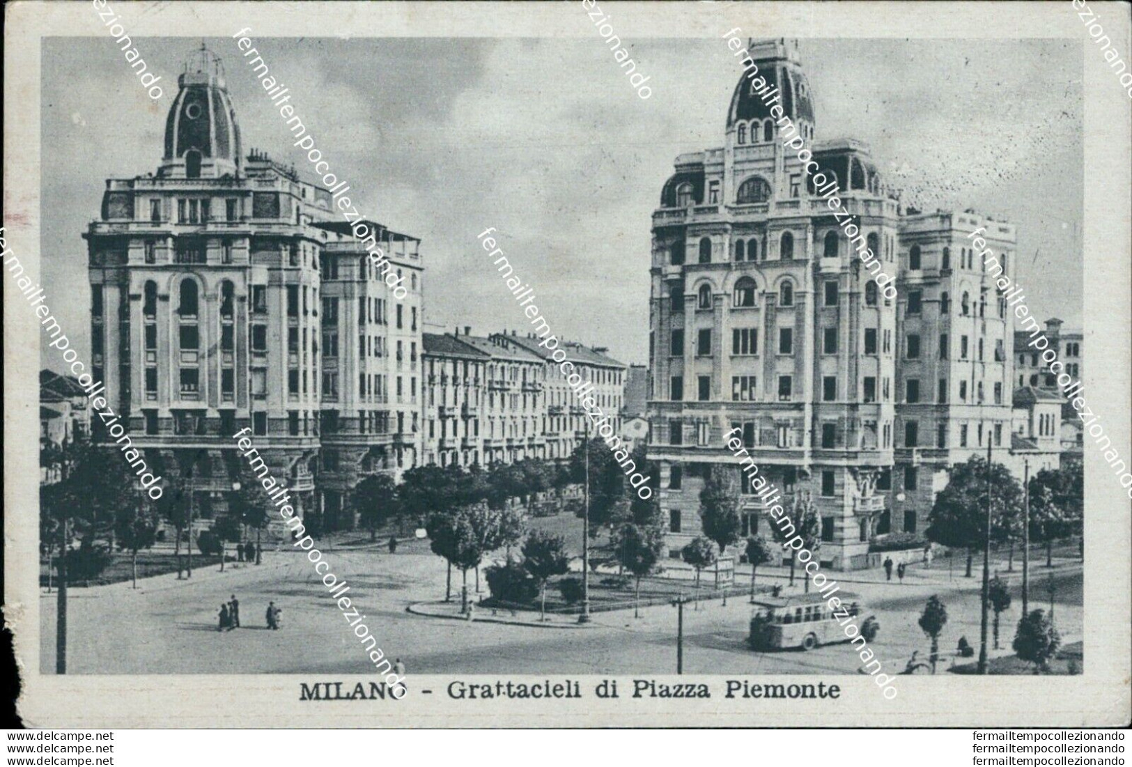Bs100 Cartolina Milano Citta'  Grattacieli Di Piazza Piemonte 1938 - Milano (Milan)