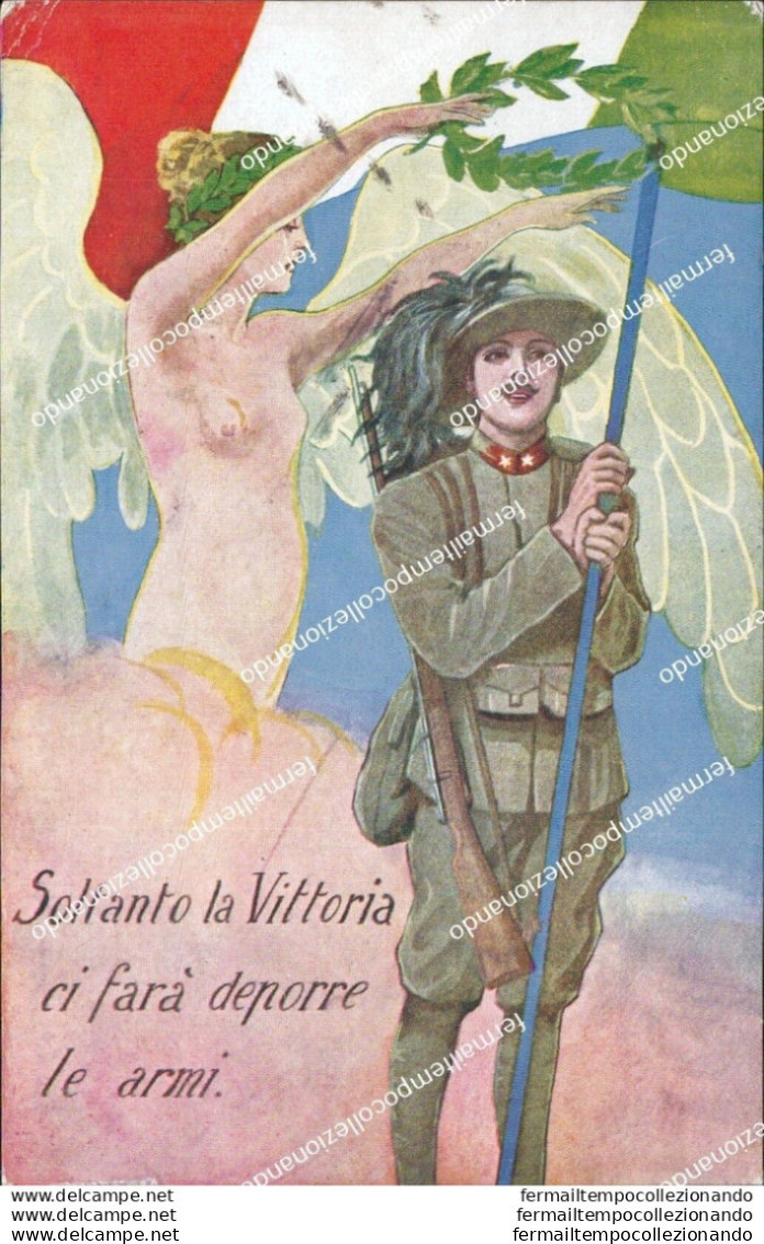 As206 Cartolina Militare Propaganda Soltanto La Vittoria Ci Fara Deporre Le Armi - Autres & Non Classés