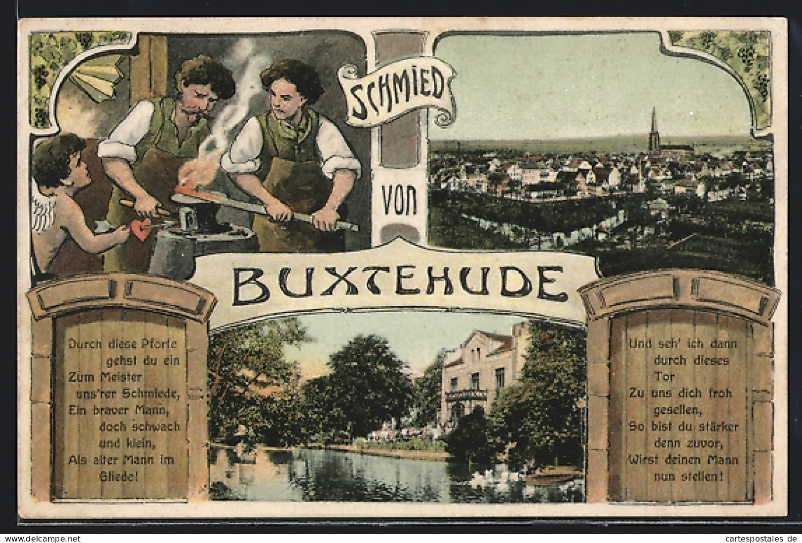 AK Buxtehude, Totalansicht, Sage Vom Schmied Buxtehude  - Other & Unclassified