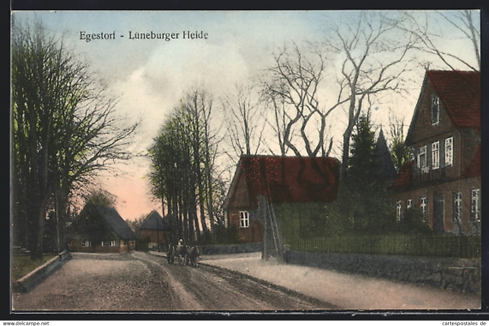 AK Egestorf /Lüneburger Heide, Strassenpartie Mit Ochsenwagen  - Lüneburg