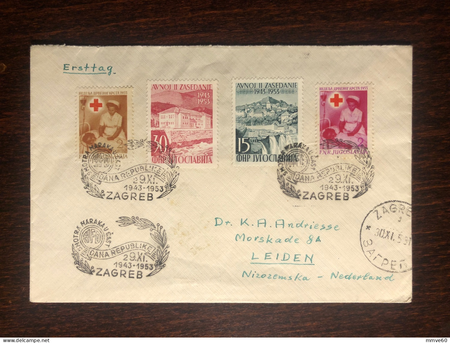 YUGOSLAVIA FDC COVER 1953 YEAR RED CROSS HEALTH MEDICINE STAMPS - FDC
