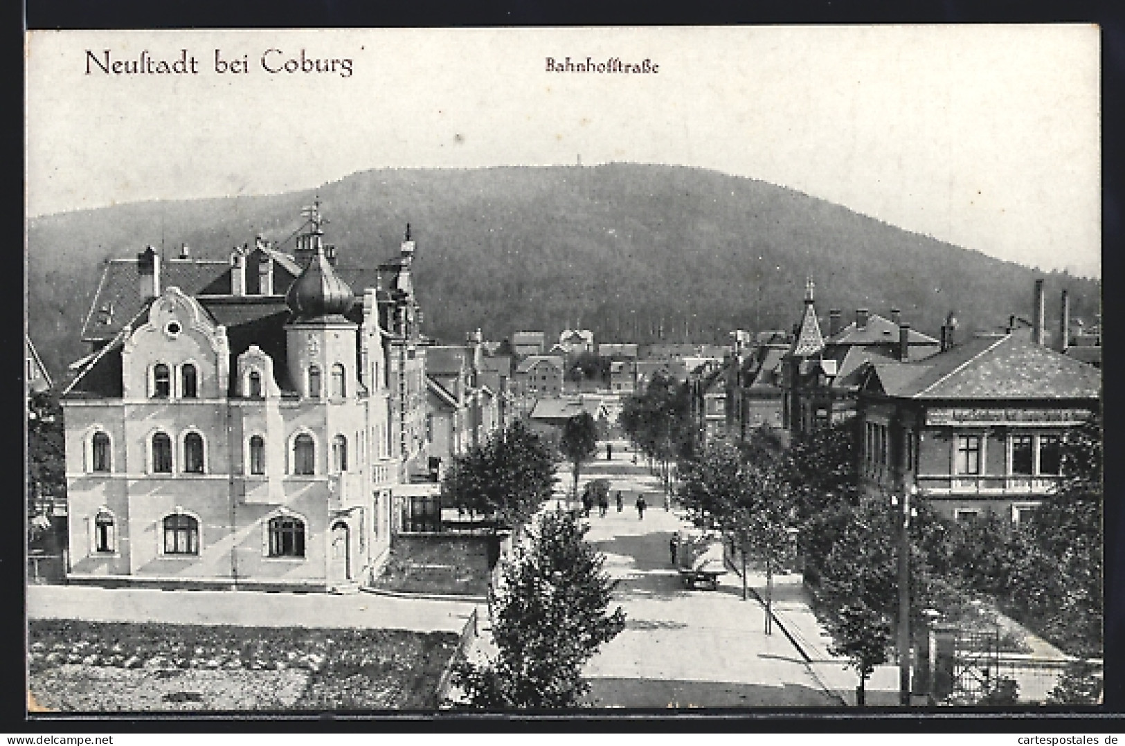 AK Neustadt / Coburg, Sicht über Die Bahnhofstrasse  - Coburg