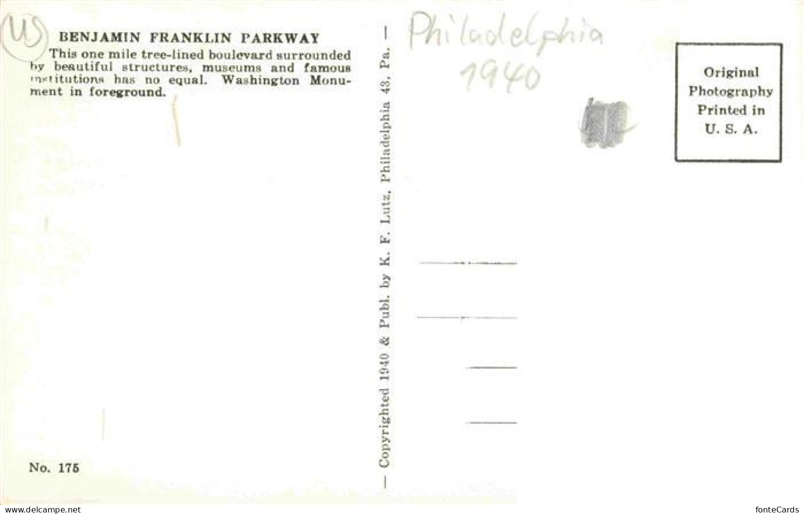 73974831 Philadelphia__Pennsylvania_USA Benjamin Franklin Parkway - Andere & Zonder Classificatie