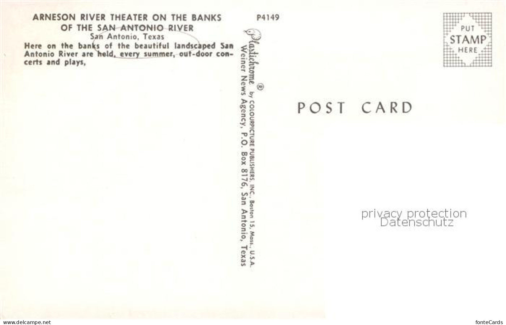 73838411 San_Antonio_Texas Arneson River Theater On The Banks Of The San Antonio - Autres & Non Classés